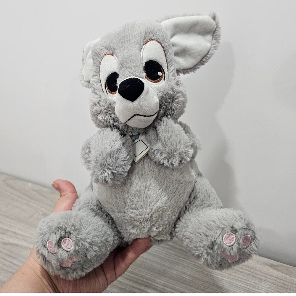 Disney Parks Baby Scamp Lady & The Tramp NO BLANKET POUCH Plush Gray Blue